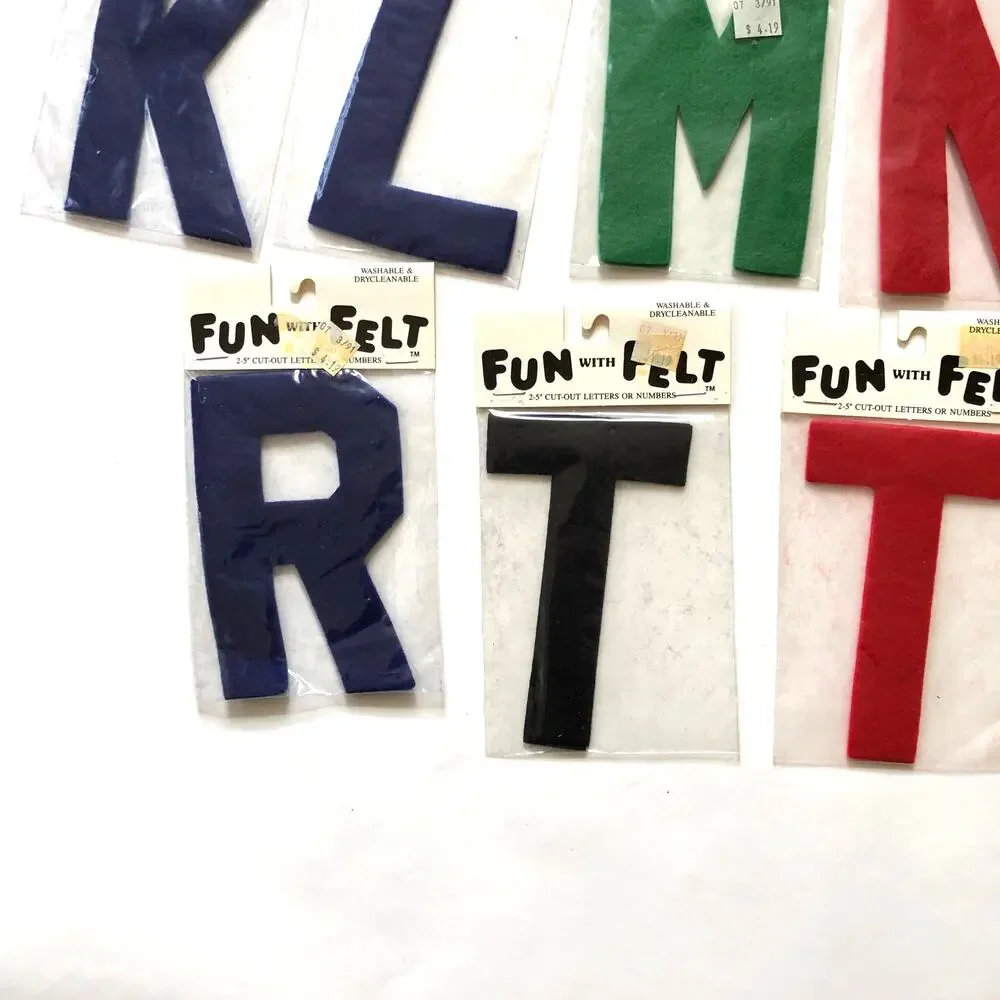 Felt Letters 19 2-packs 5 Inch Craft Sew On Patch Black Name Sports A D E H M T